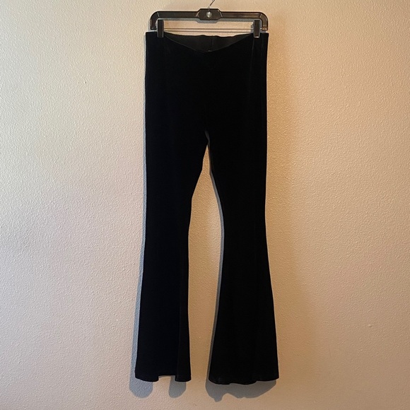 FREE PEOPLE VELVET FLARE PULL ON PANTS - Picture 2 of 6